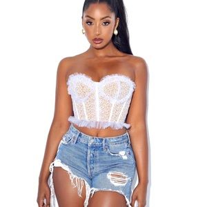Miss circle orah white mesh lace corset